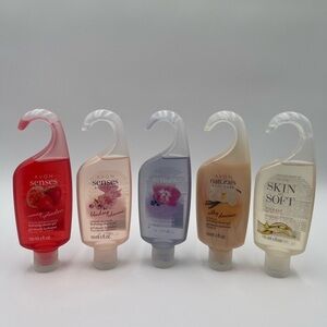 Avon Senses Body Care Shower Gel Hanging Bottles x5 Assorted Scents Bath Body
